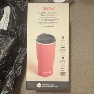Asobu Red Ceramic Lined Travel Mug